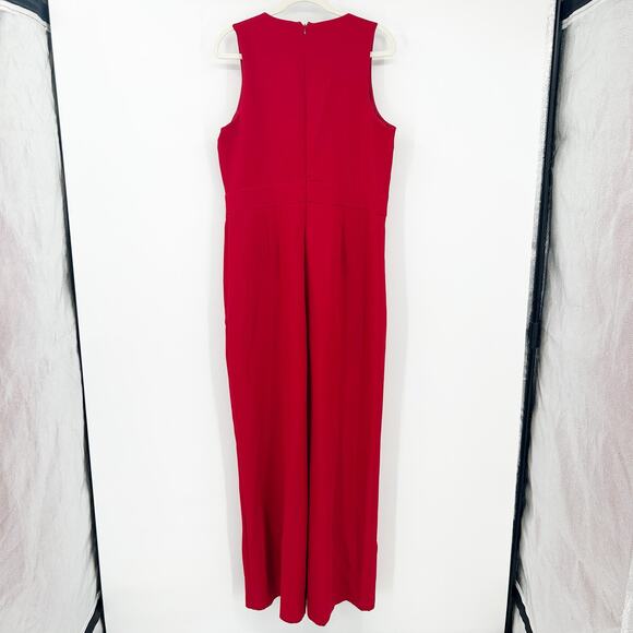 Express Womens Going Out Ponte Knit V-Neck Sleeveless Wide‎ Leg Jumpsuit Size 14 - Picture 8 of 8